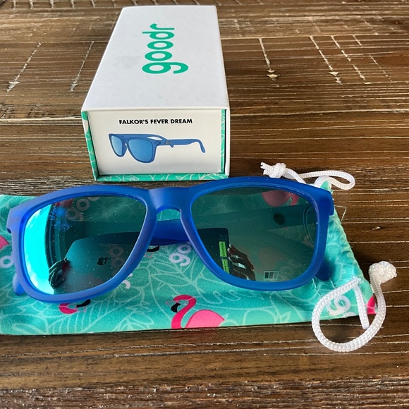 Goodr Falcor’s Fever Dream Blue Mirror Polarized Sunglasses, Fits Most - Picture 2 of 2